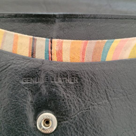 Paul Smith Envelplope Cow Leather Wallet Black Boho Designer Large Classic - Picture 4 of 16